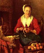 Gabriel Metsu Apfelschalerin oil painting artist